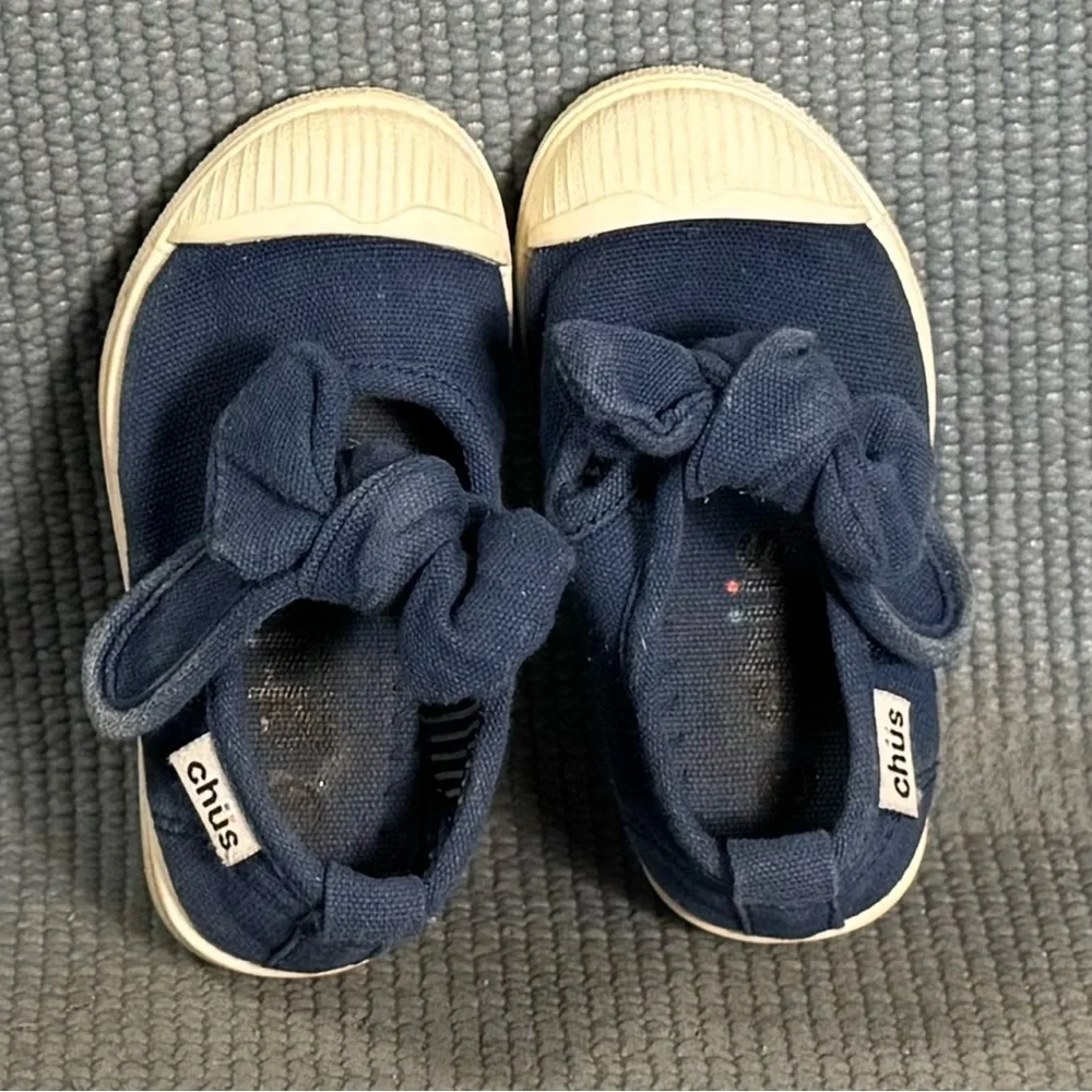 Chus Athena Velcro‎ Mary Jane Shoes Navy Blue Toddler Size 5C US 21 EU